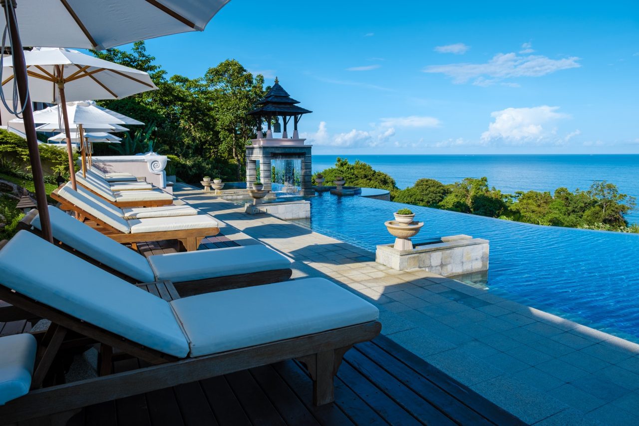 koh lanta thailand luxury beach chairs by the swimming pool of an luxury hotel in thailand.jpg